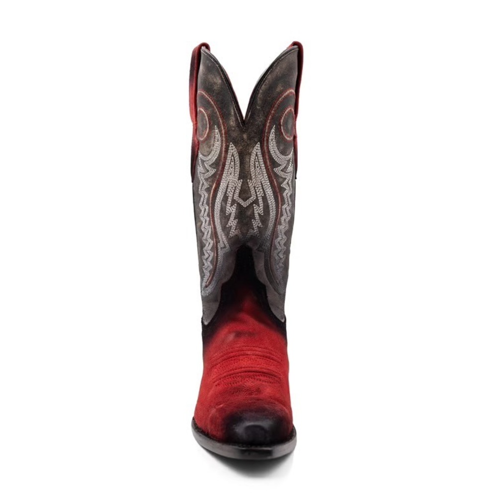 Ferrini Roughrider Red Black Leather Snip Toe Western Cowgirl Boots 84361-22 6.5 - Picture 3 of 16